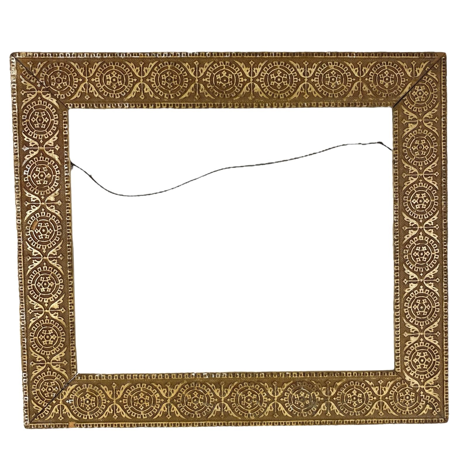 Antique Wood Gesso Frame Victorian 15 5/8” x 13 5/8” Gold Guilt