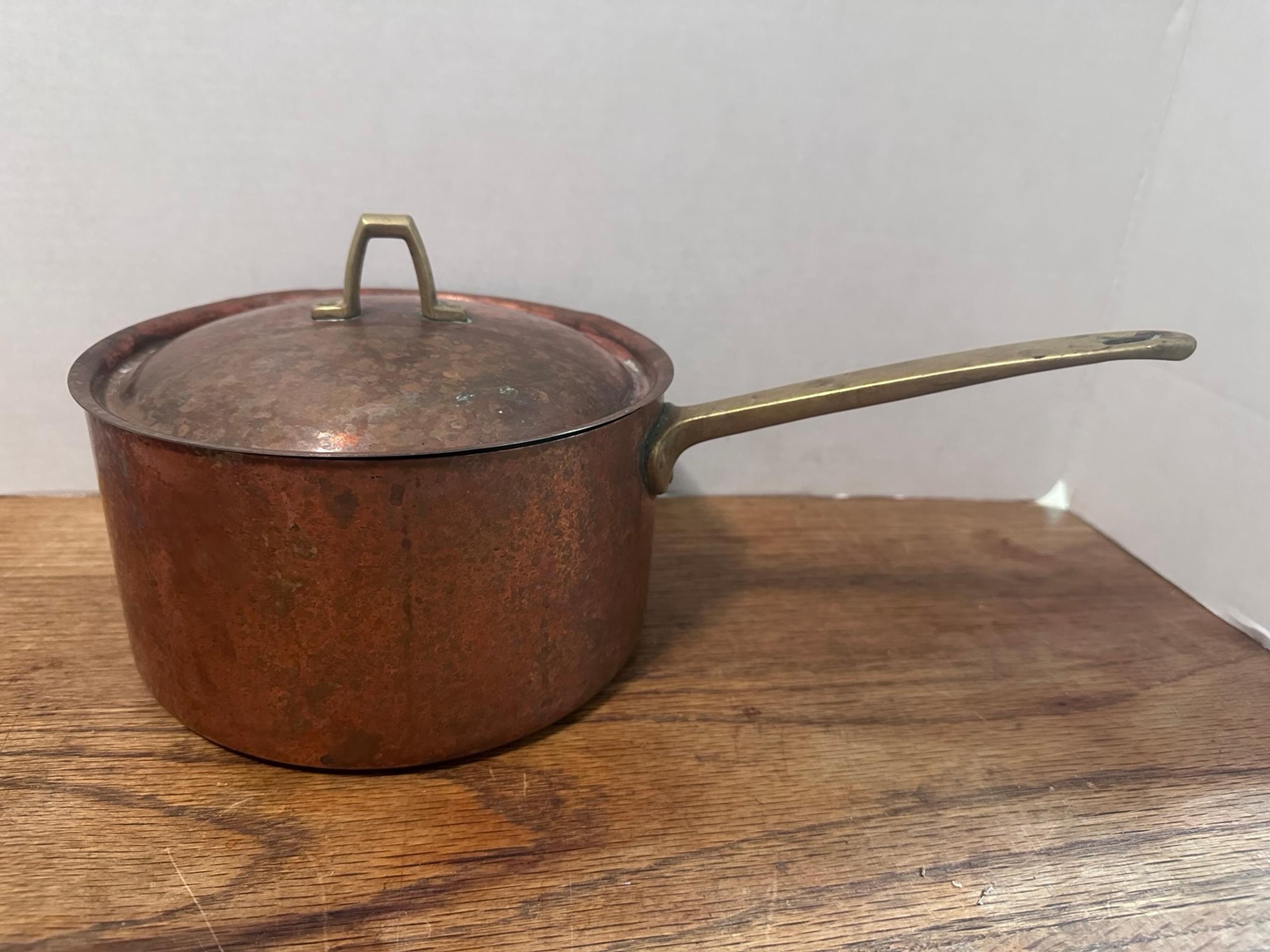 Vintage Paul Revere Copper Clad Stainless Steel 2 Quart Saucepan w Lid