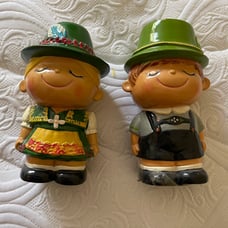 BAVARIAN BOY AND GIRL FIGURINES