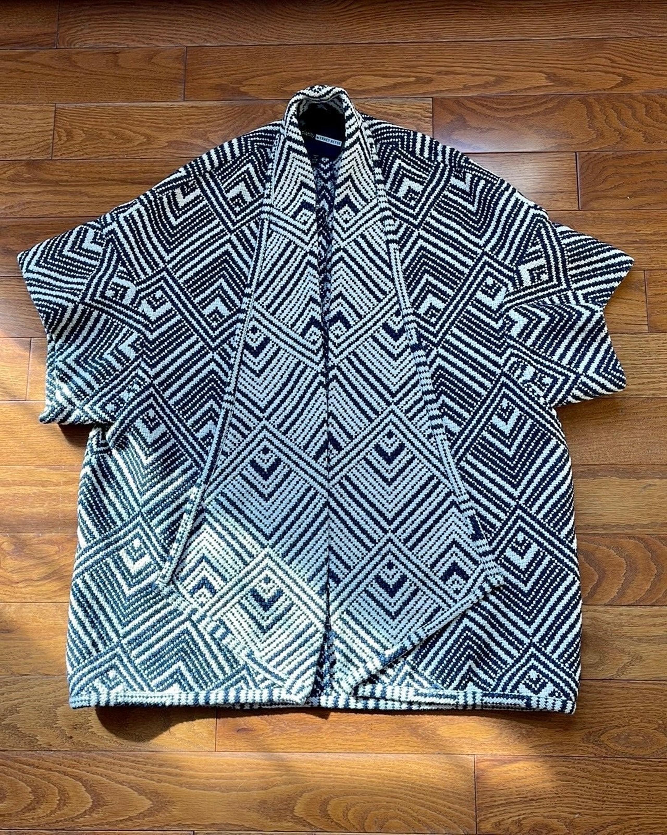 PLENTY Tracy Reese Anthropolgie Open Front Cardigan Sweater Chevron Size XS