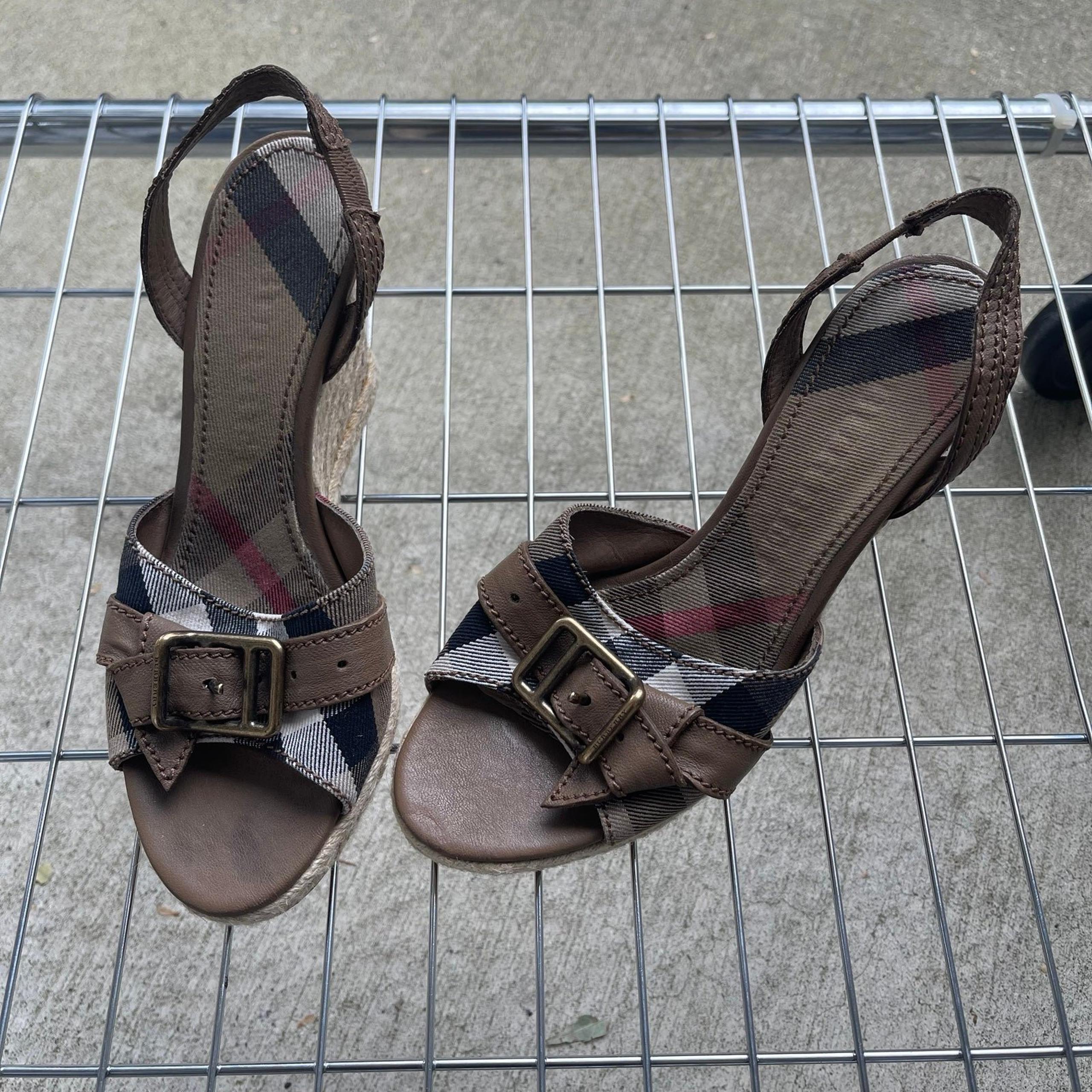 Burberry Wedge Slip On Sandals