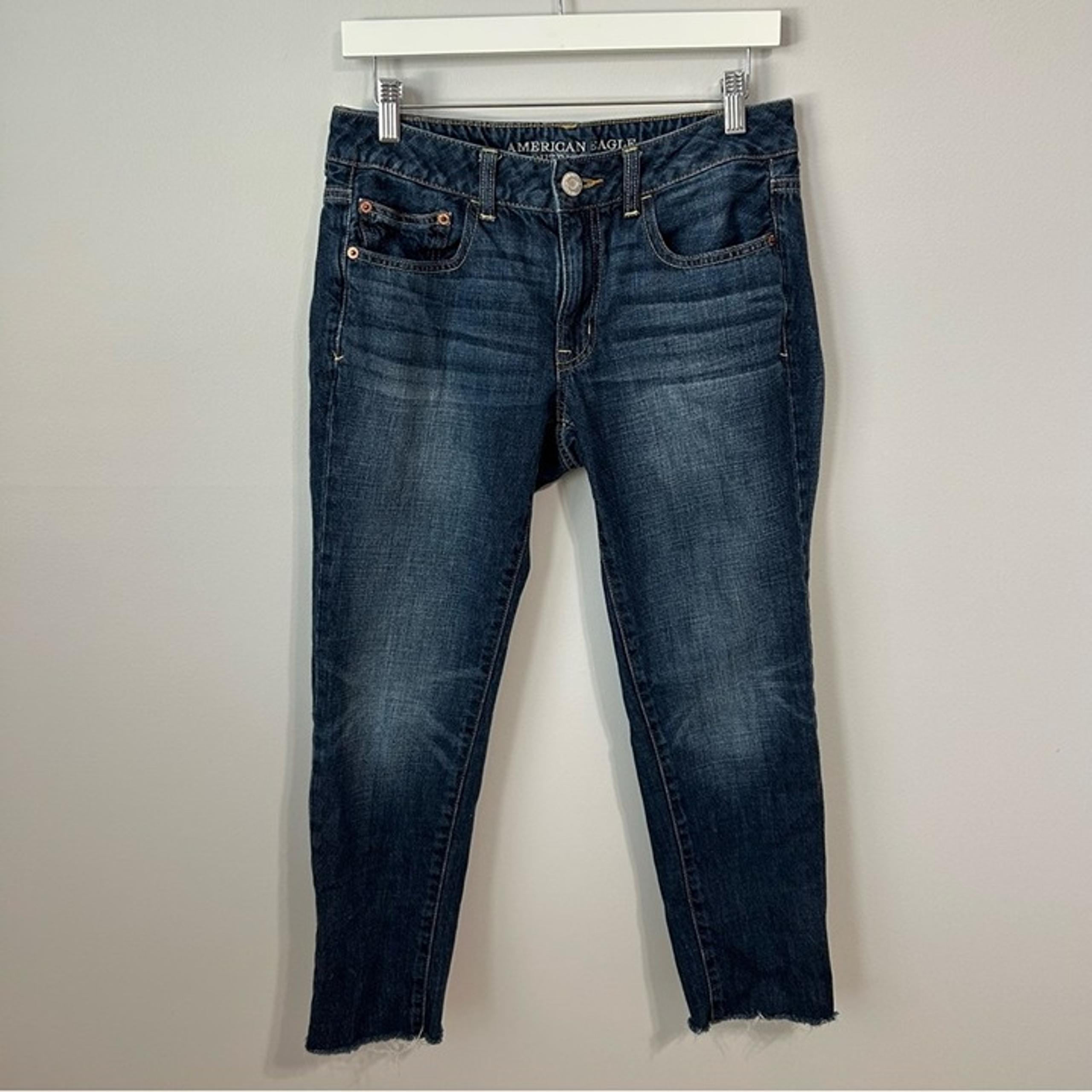 American Eagle Outfitters Blue Boy Denim Ankle Cropped Jeans Women’s Size 6