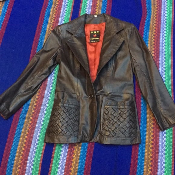 Genuine leather blazer style jacket