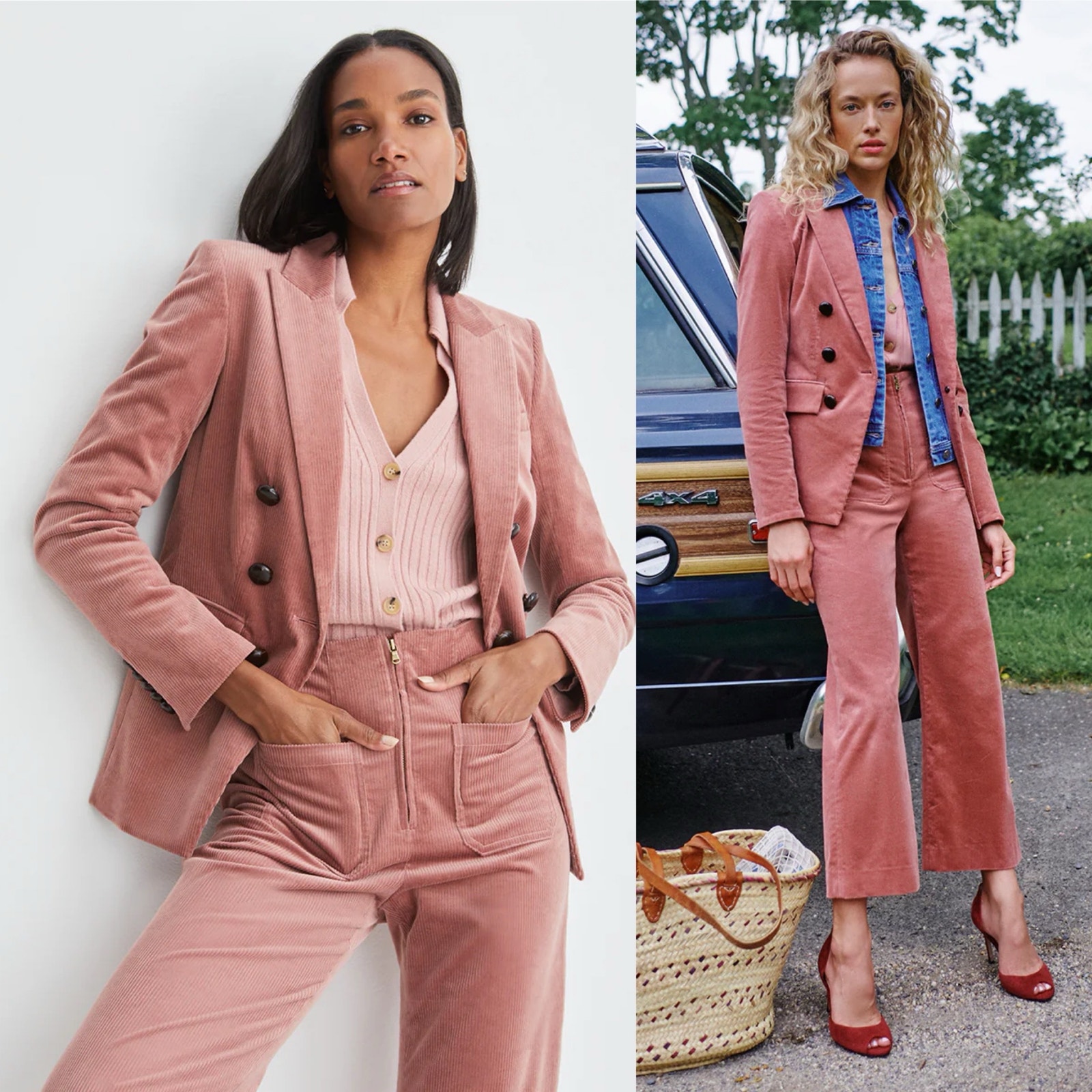 Veronica Beard NWOT Lawrence Corduroy Dickey Blazer/Jacket Mauvewood Pink Size 0