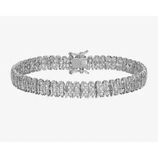 Sparkle Allure Fine Silver Plated Genuine Diamond Accent Tennis Braclet New