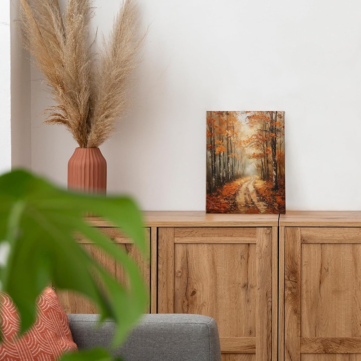 PHAMTE Fall Vintage Landscape Wall Art Decor Canvas, Fall Autumn Vintage Rustic