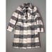 BCBG Max Azria Ivory Grey Plaid Tweed Coat S Fuzzy NEW