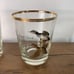 VTG Set of 8 Waterfowl Rock Glasses Gold Rim Duck Geese Bird Lowball Tumblers