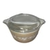 Vintage Pyrex Sandalwood Glass 1 Qt. Round Covered Casserole Dish