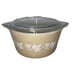 Vintage Pyrex Sandalwood Glass 1 Qt. Round Covered Casserole Dish