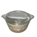 Vintage Pyrex Sandalwood Glass 1 Qt. Round Covered Casserole Dish