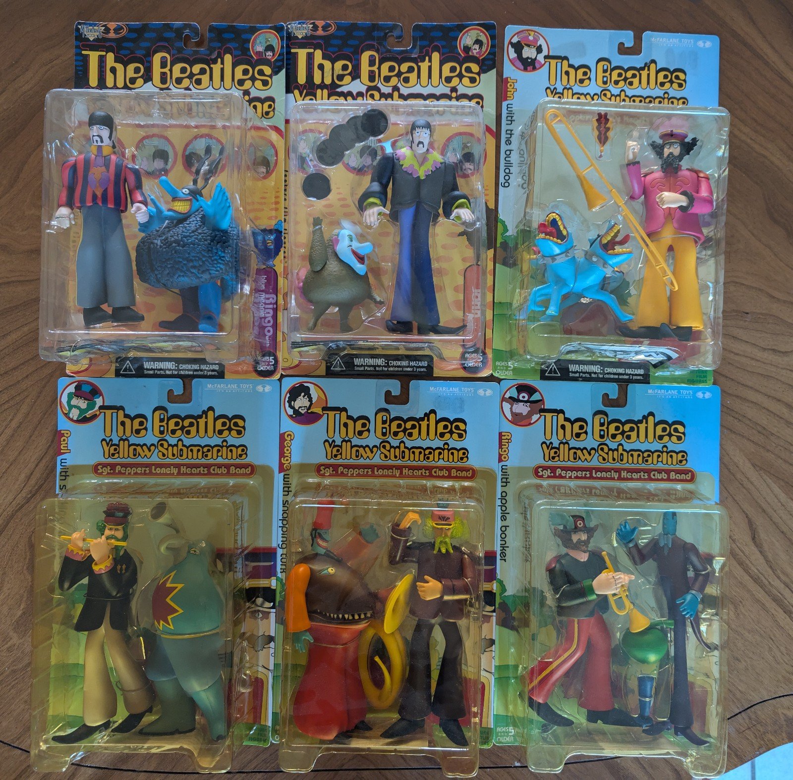 The Beatles - Yellow Submarine, 6 vintage figures collection unopened packages