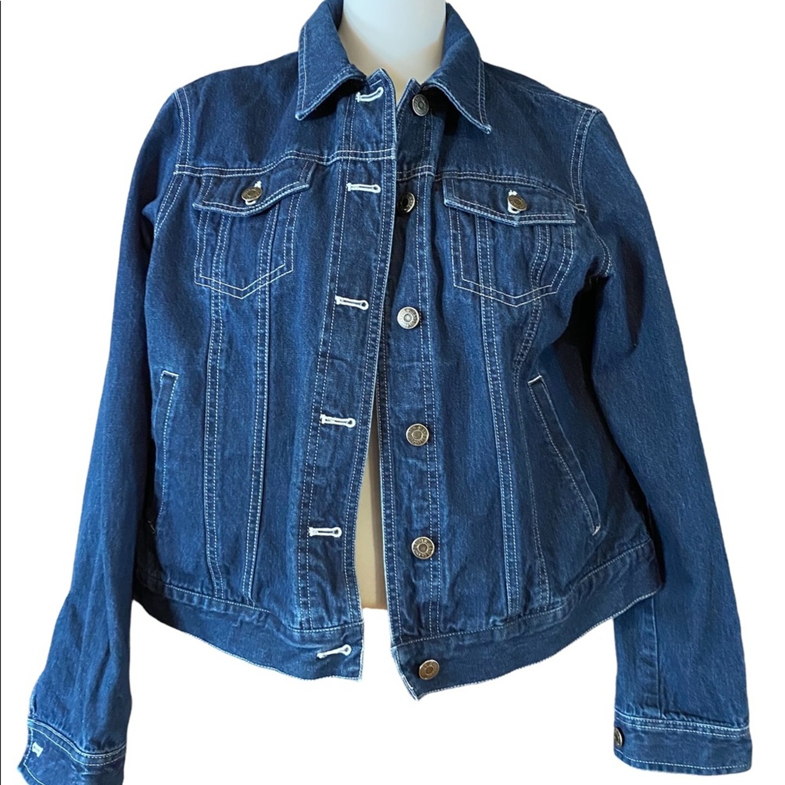 Lauren Jeans Co Size Medium Denim Jacket 100% Cotton