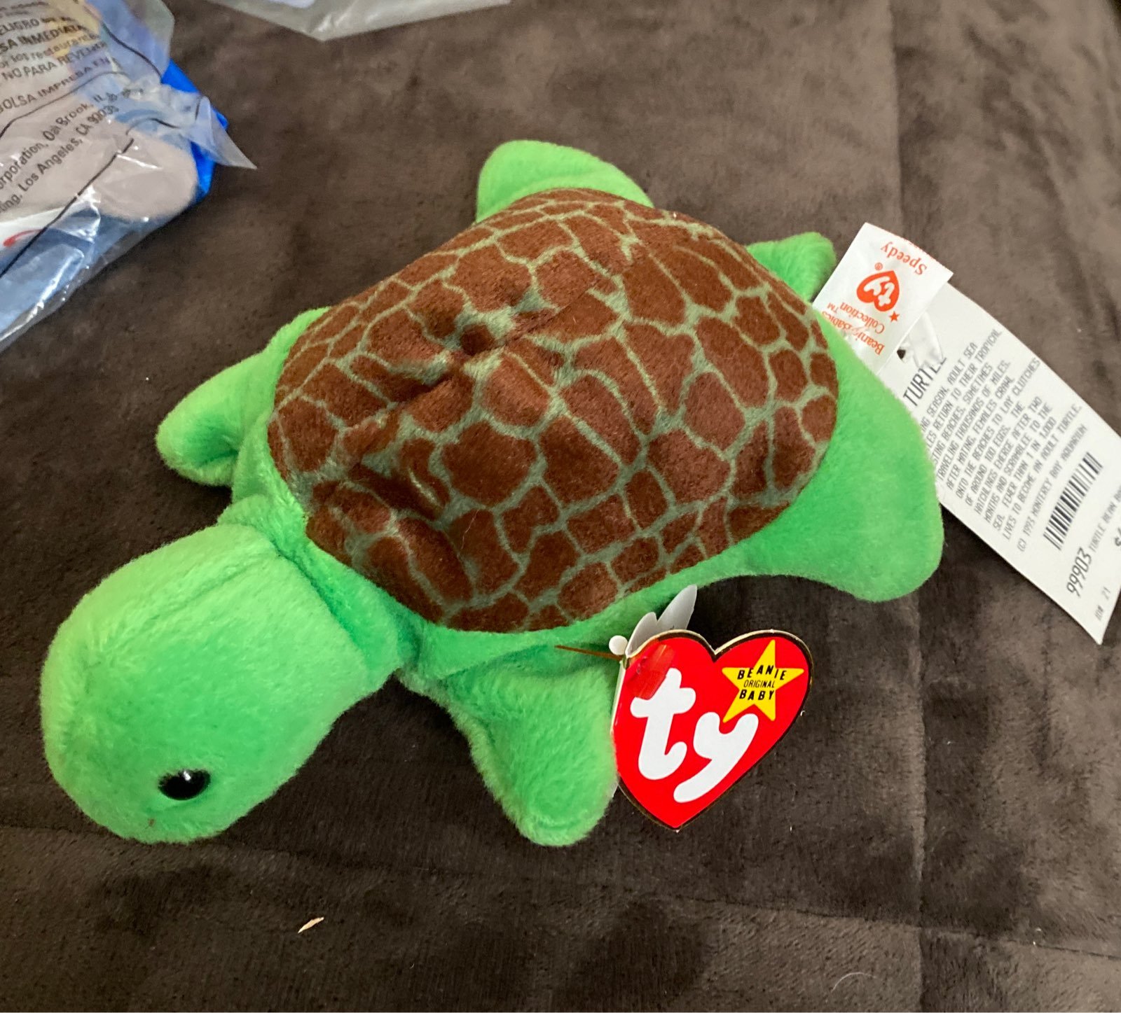 Ty Beanie Baby Speedy the turtle RAre 1993 PVC