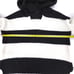ATM Chenille Bold Stripe Hoodie Sweater Lounge Fuzzy Fleece Black & White Small