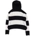 ATM Chenille Bold Stripe Hoodie Sweater Lounge Fuzzy Fleece Black & White Small
