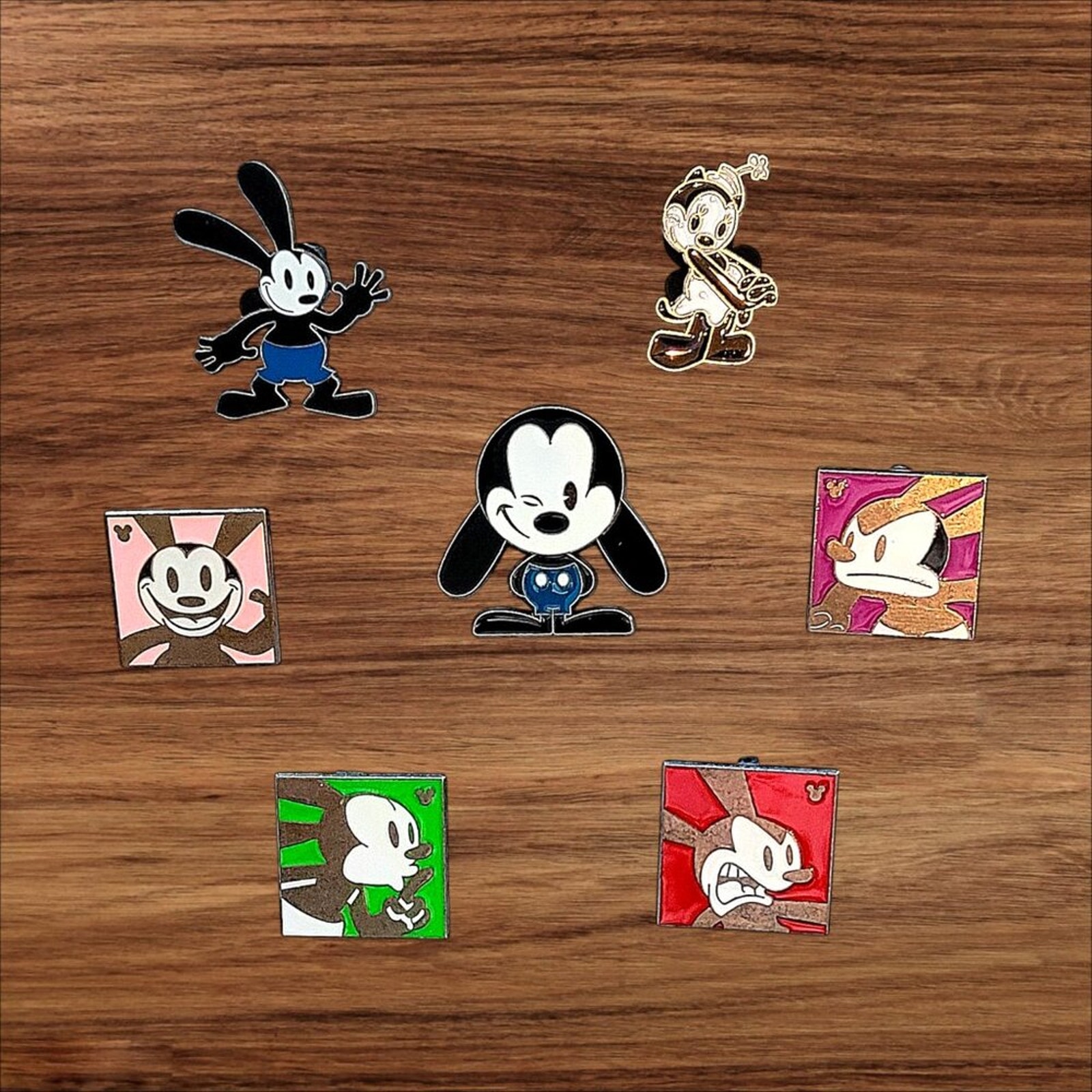 7 Oswald the Rabbit Disney Parks Trading Pins, Plus 2 Bonus Pins