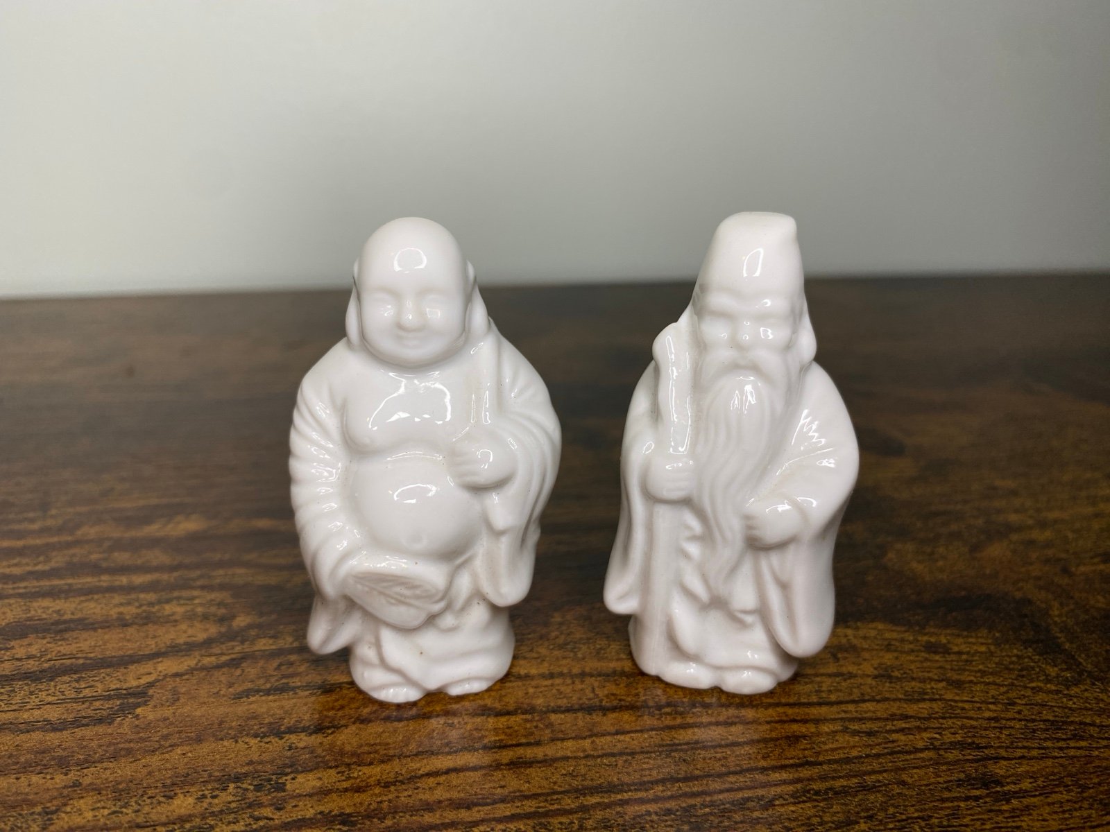 Vintage Blanc de Chine Porcelain Figurine – Gods of Fortune Buddha Monk– 3”