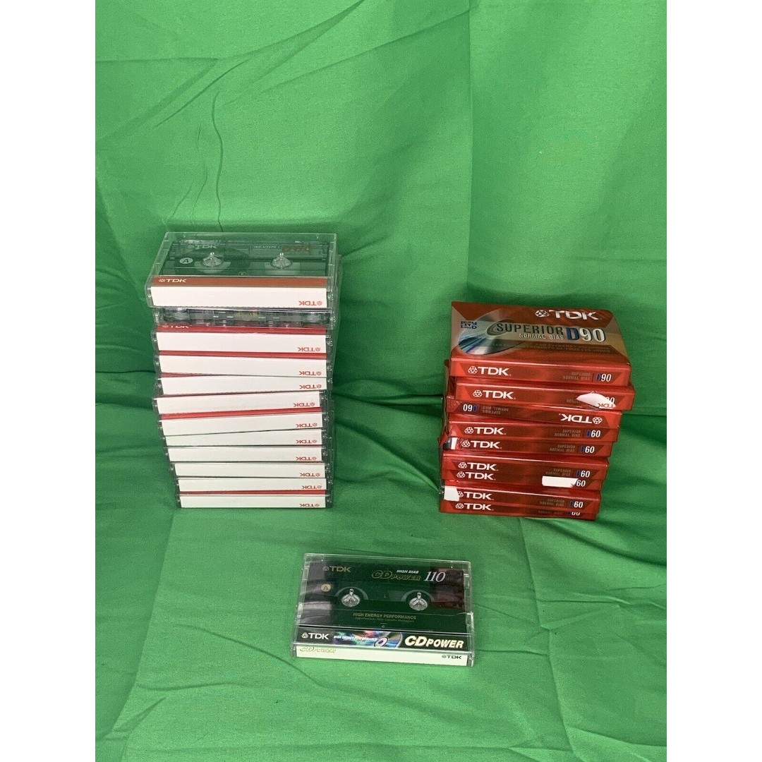 TDK SUPERIOR NORMAL BIAS D60 D90 & CD POWER 110 Cassette Tapes (Lot Of 22 )