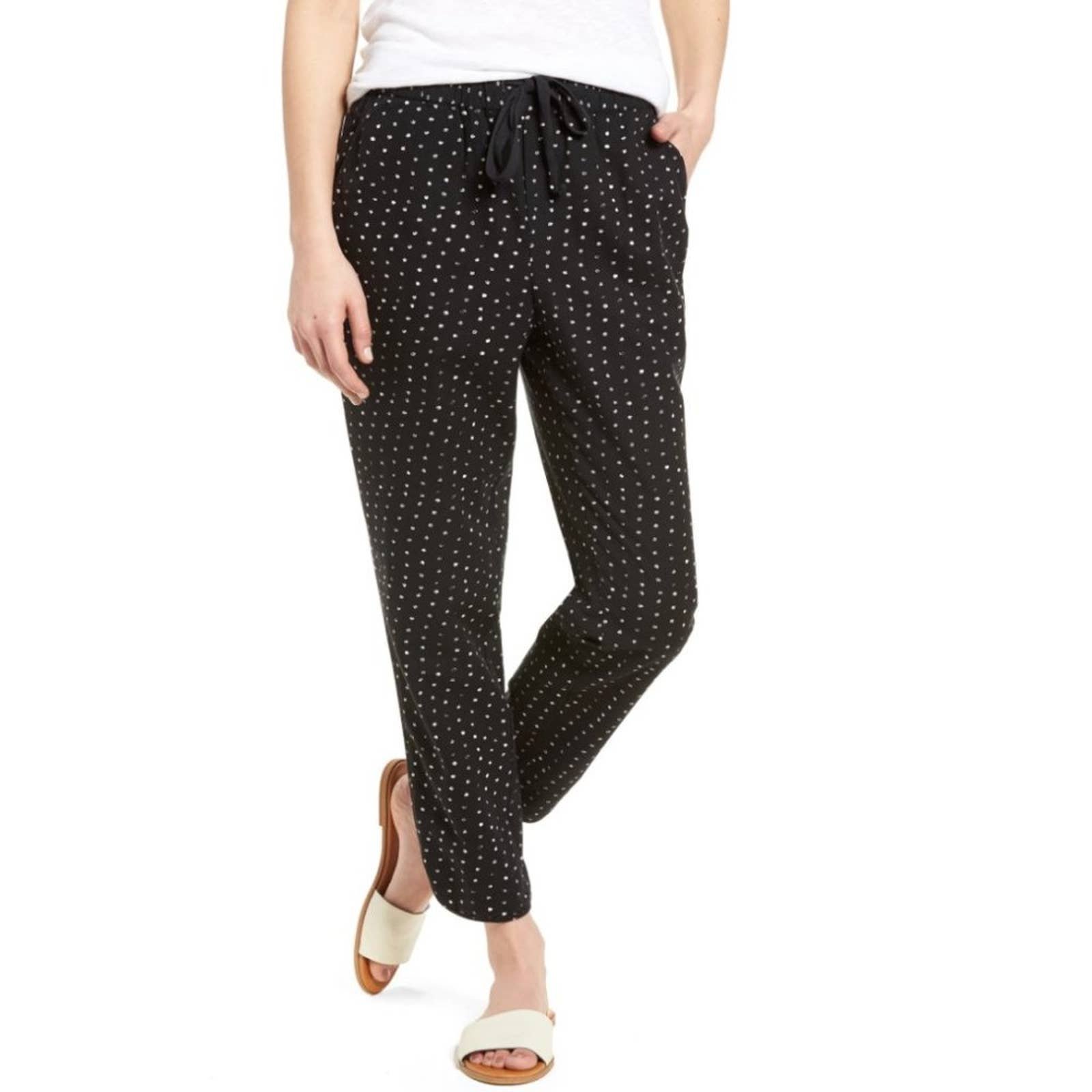 NEW WITH TAGS Calson Nordstrom Polka Dot Linen Tulip Pants