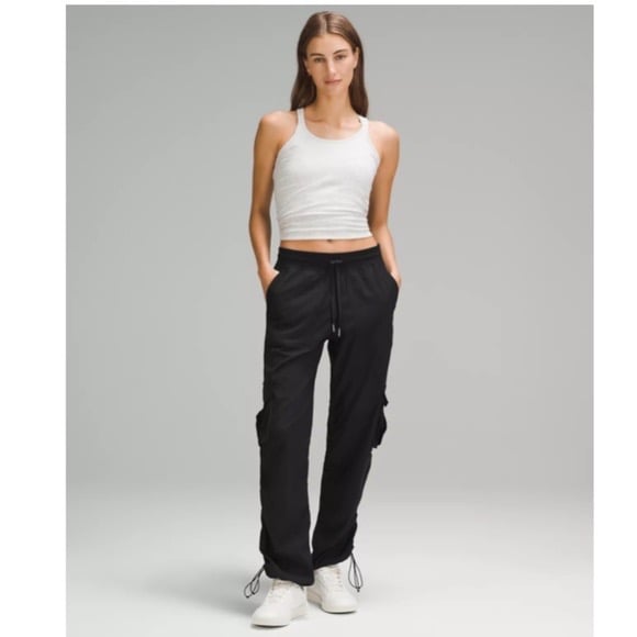 LULULEMON Dance Studio Relaxed Fit Mid Rise Cargo Pants Size Small Black