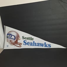 Vintage 1970s NFL Seattle Seahawks Bar Helmet Football Team Pennant 30 X 12