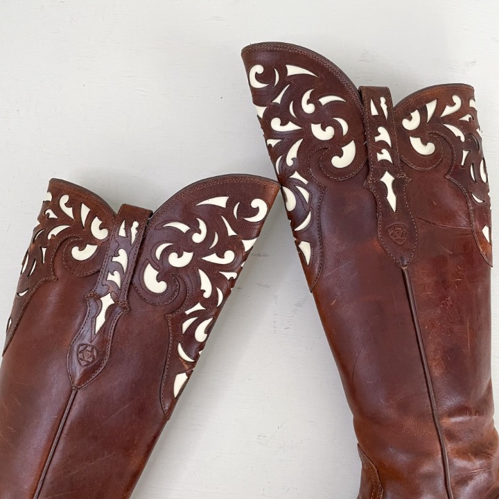 Ariat Brown Hacienda shops Knee High Cowboy Boots Vintage Caramel Women's Size 6.5