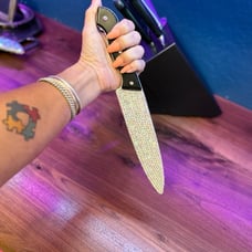 Rhinestoned/Blinged Butcher Knife for Halloween