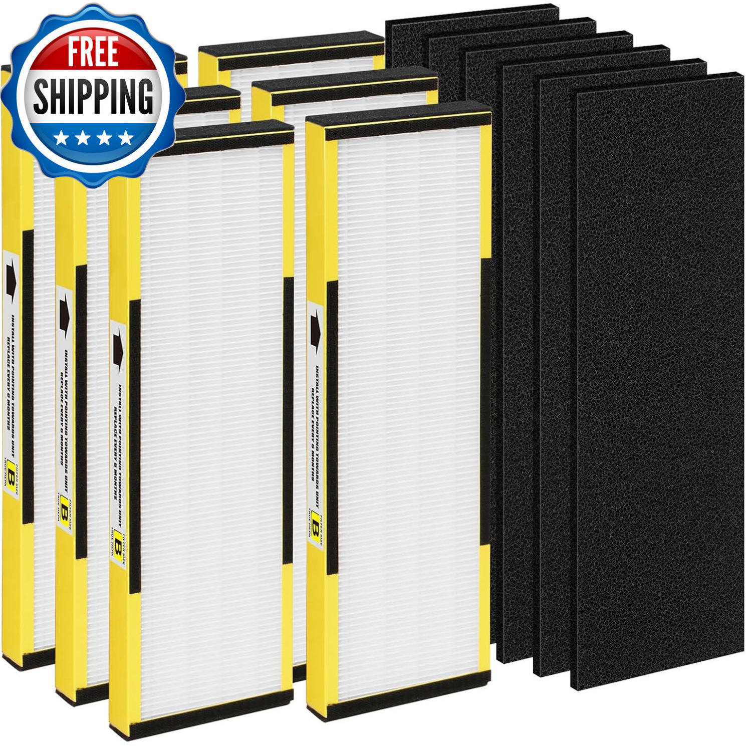 6-Pack HEPA Replacement Filters for AC4300BPTCA, AC4825, AC4850PT, and More