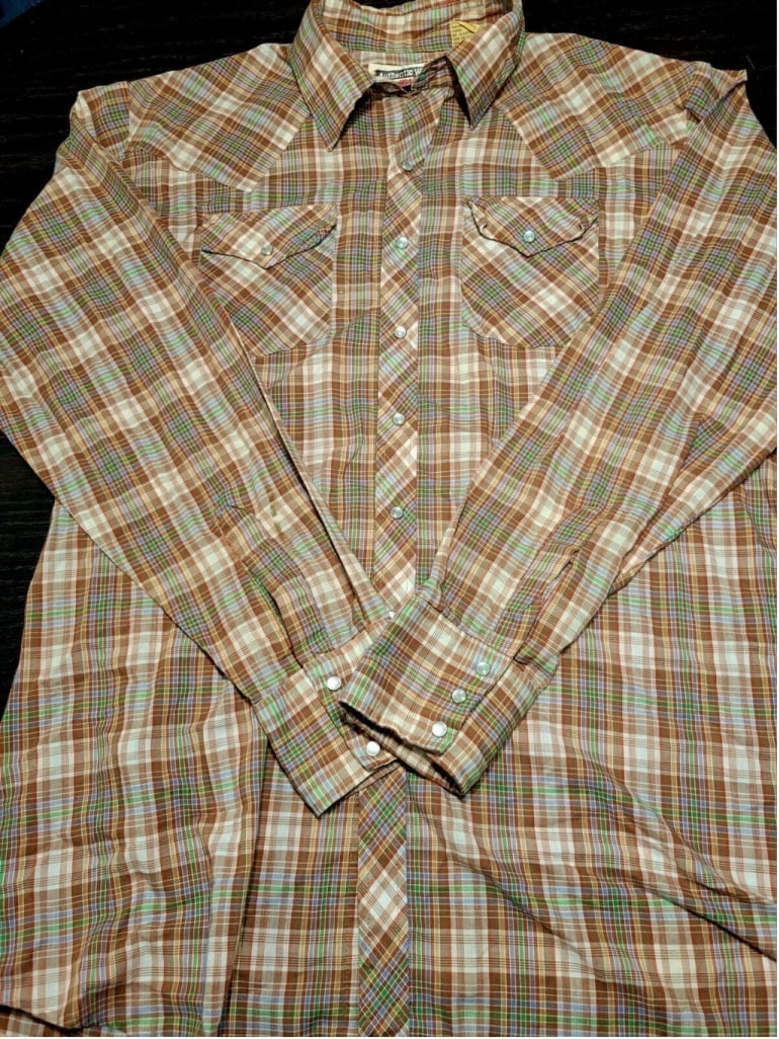 Youngbloods Shirt XL Tall Authentic Western Pearl Snap Vintage Plaid Long Sleeve