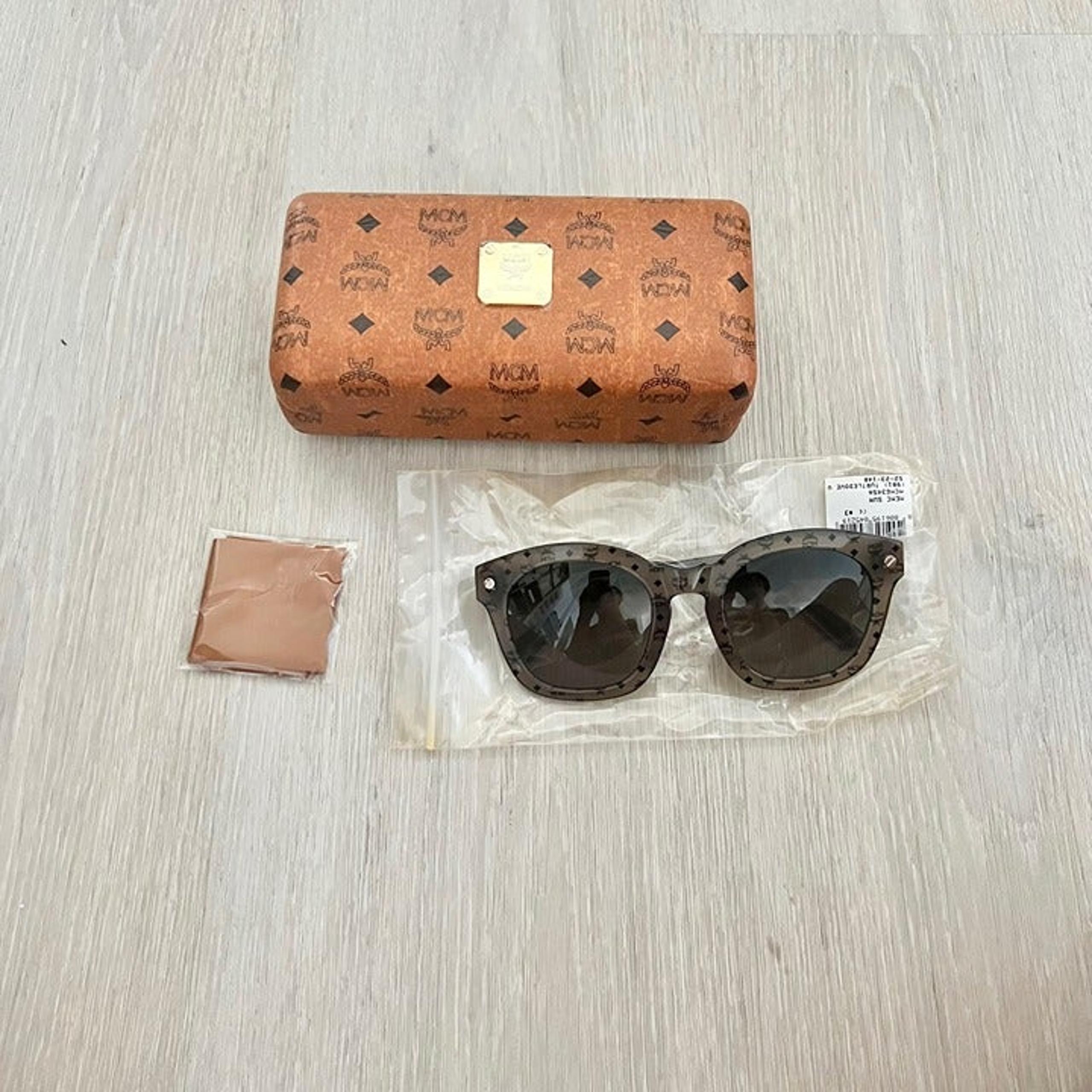 MCM All-over Logo Visetos Square Aviator Sunglasses