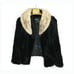Vintage Annis Mink & Faux Fur Shawl Collar Cropped Swing Coat w Hanger McLeans