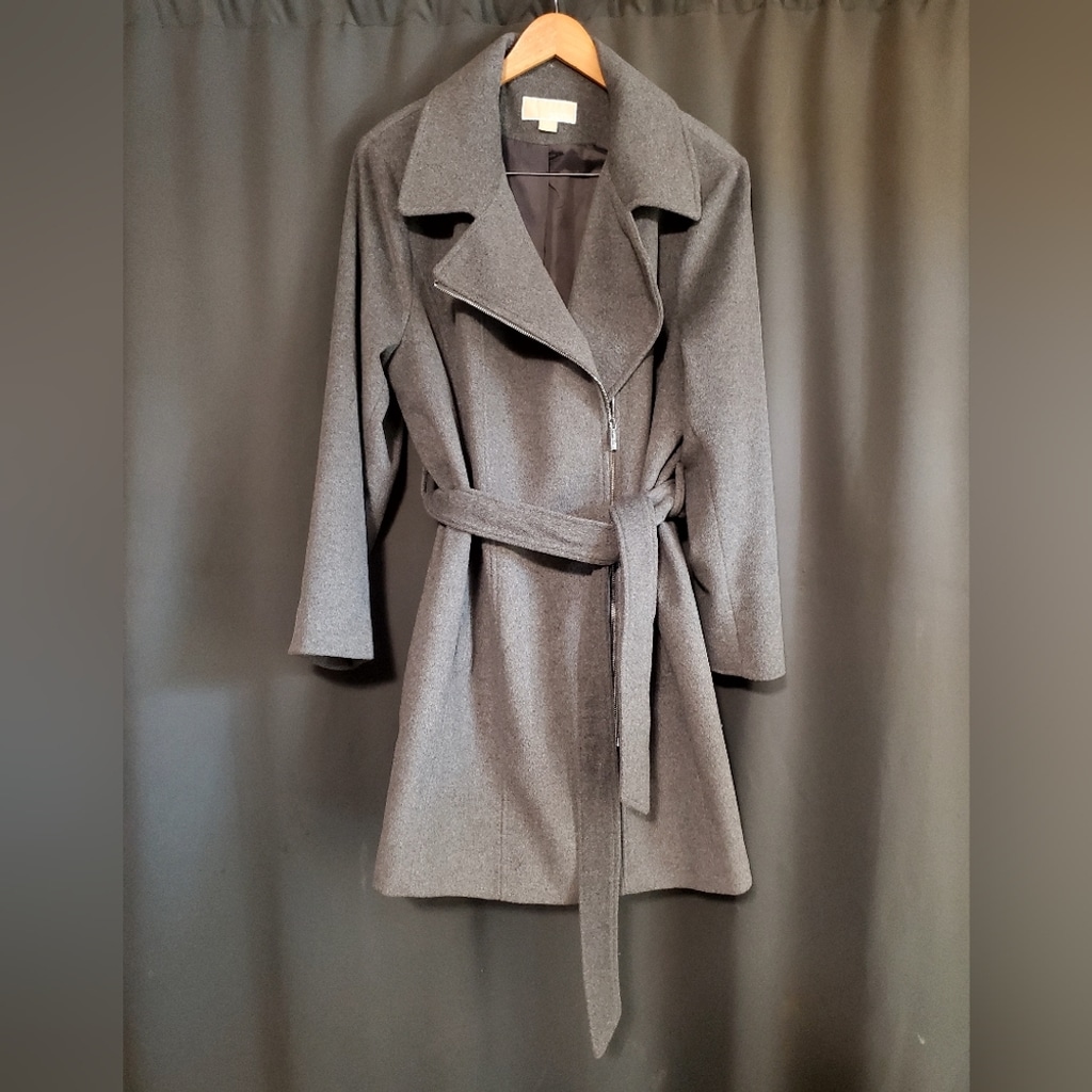 Michael Kors Gray Wool Blend Pea Coat Size 2X