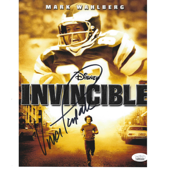 Vince Papale/Mark Wahlberg Invicible Eagles 8X10 Autograph Signed Picture