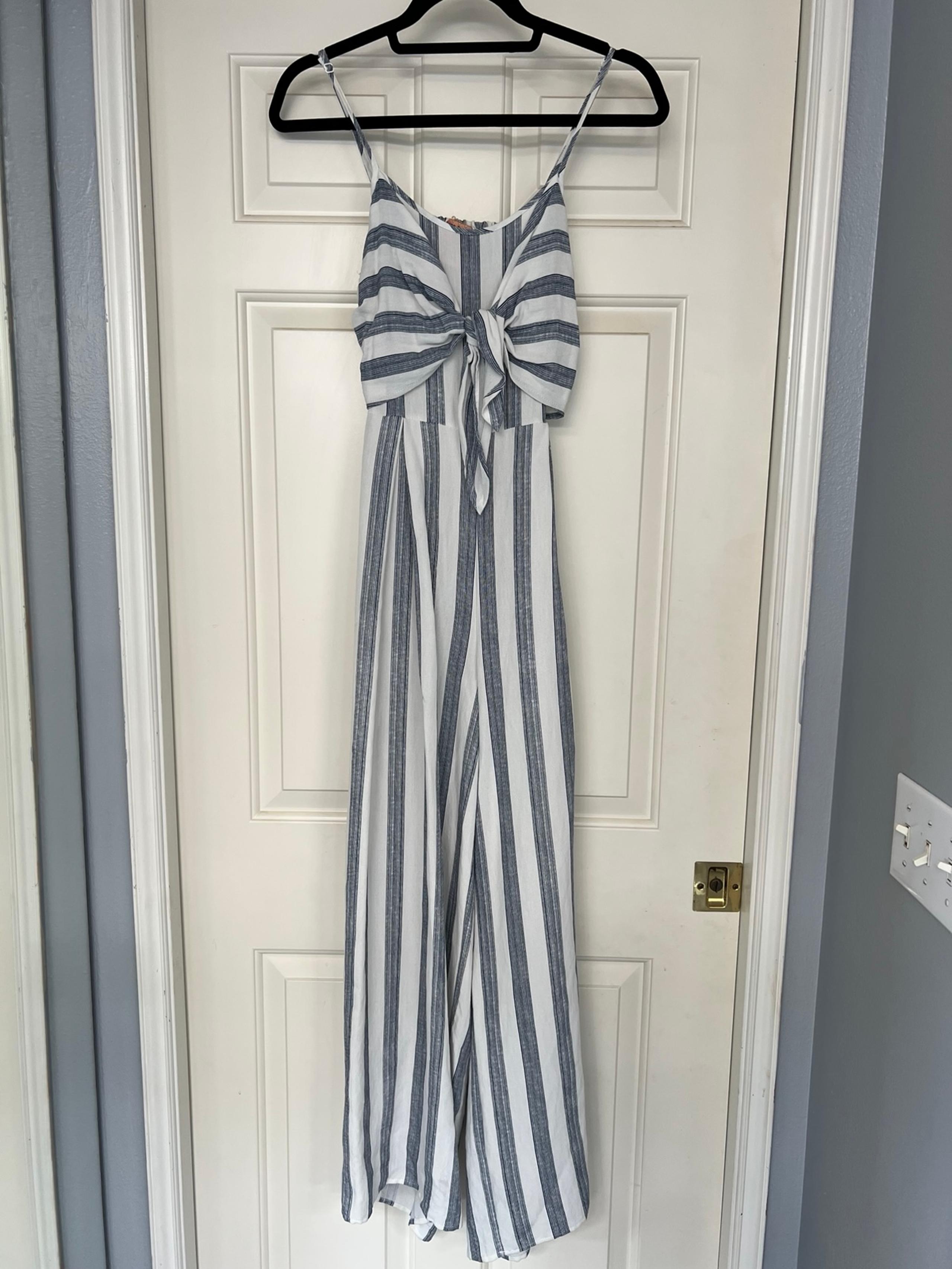 Flying Tomato Striped Wide Leg Jumpsuit Beach Boho Nautical