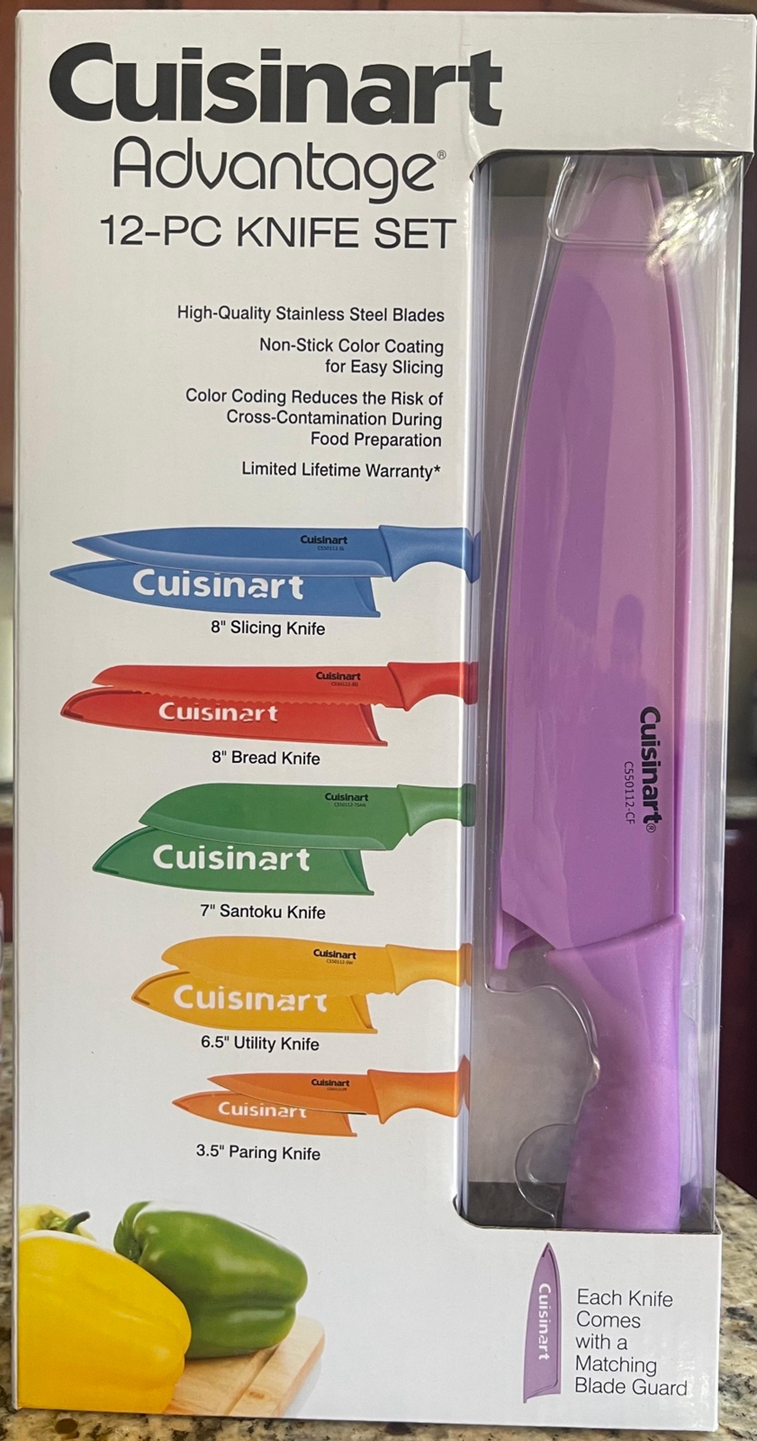 Cuisinart Advantage 12-Piece Knife Set - Red/Orange/Yellow/Green/Blue/Purple NEW