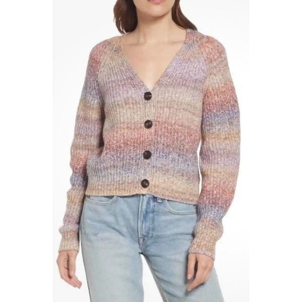 Rails Josie Space Dye Cotton Blend Cardigan in Amethyst NWT Size Small