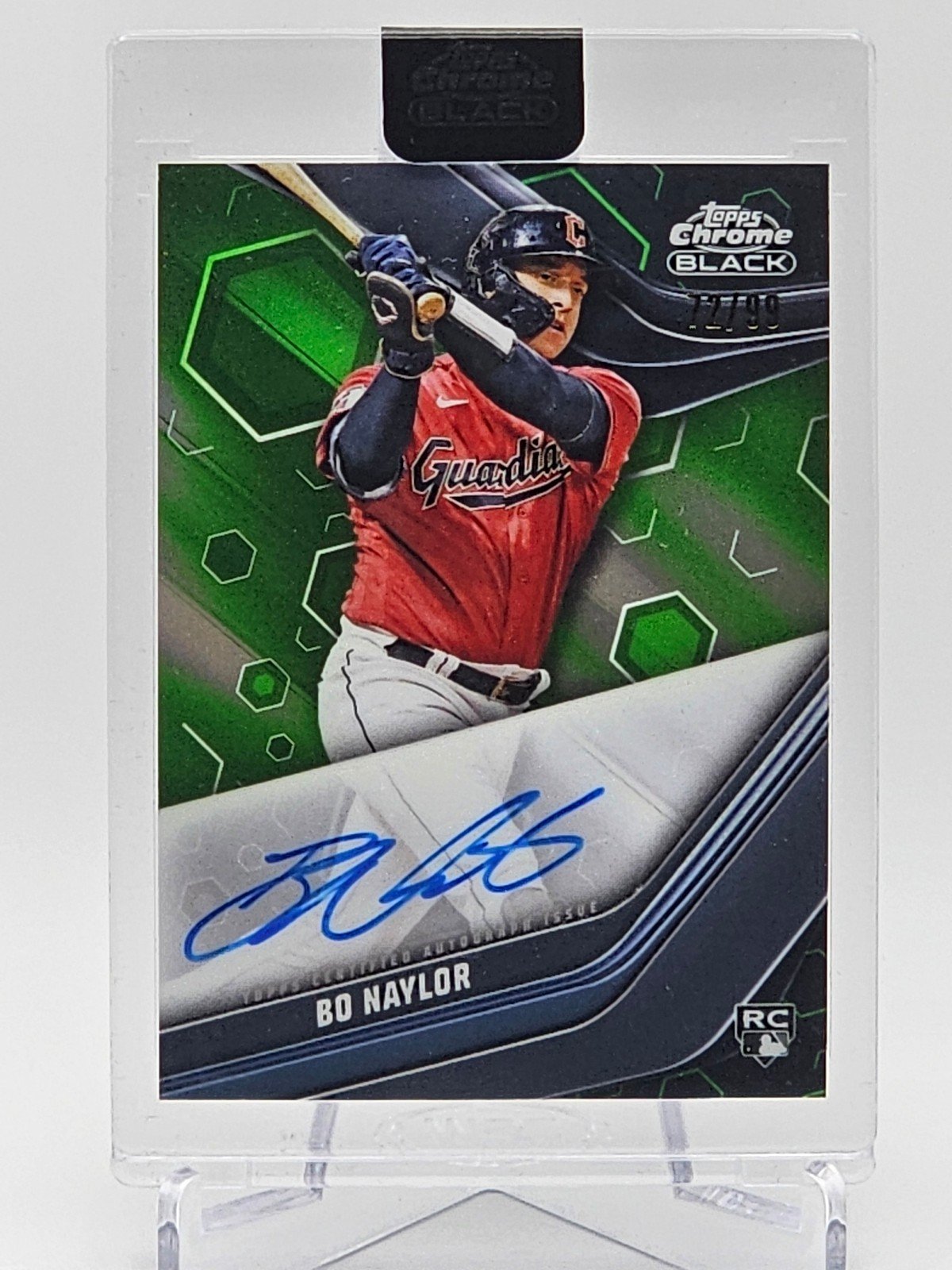 Bo Naylor 2023 Topps Chrome Black RC Auto #CBA-BN Green Refractor 72/99