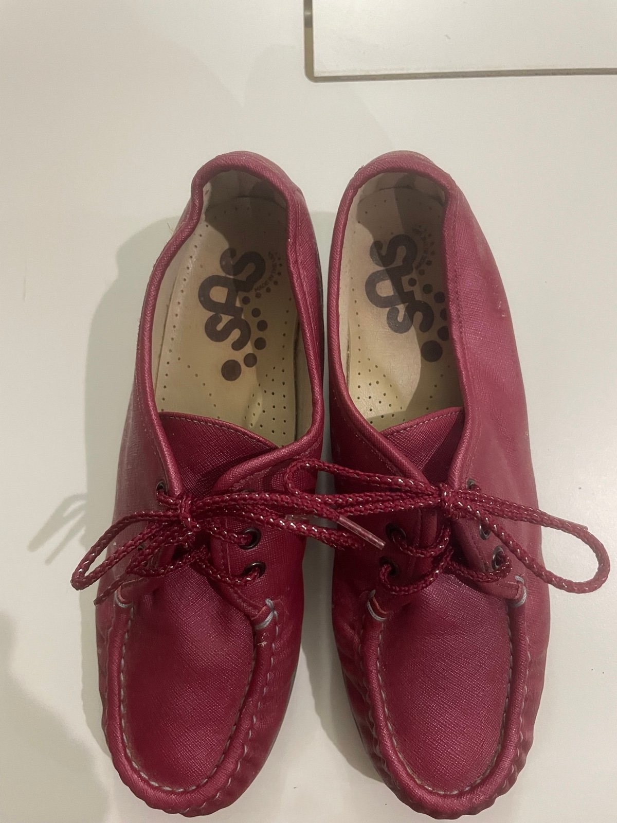 SAS WOMENS SHOES BOUNCE CRANBERRY LEATHER OXFORD COMFORT Size 9