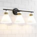 WOSHITU 3-Light Black and Gold Bathroom Vanity Light with Frosted Glass
