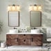 WOSHITU 3-Light Black and Gold Bathroom Vanity Light with Frosted Glass
