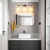 WOSHITU 3-Light Black and Gold Bathroom Vanity Light with Frosted Glass