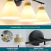 WOSHITU 3-Light Black and Gold Bathroom Vanity Light with Frosted Glass