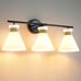 WOSHITU 3-Light Black and Gold Bathroom Vanity Light with Frosted Glass