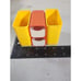 Vintage Orange Yellow Desk Caddy HOF Office Organizer Pencil Holder 1970s Sewing