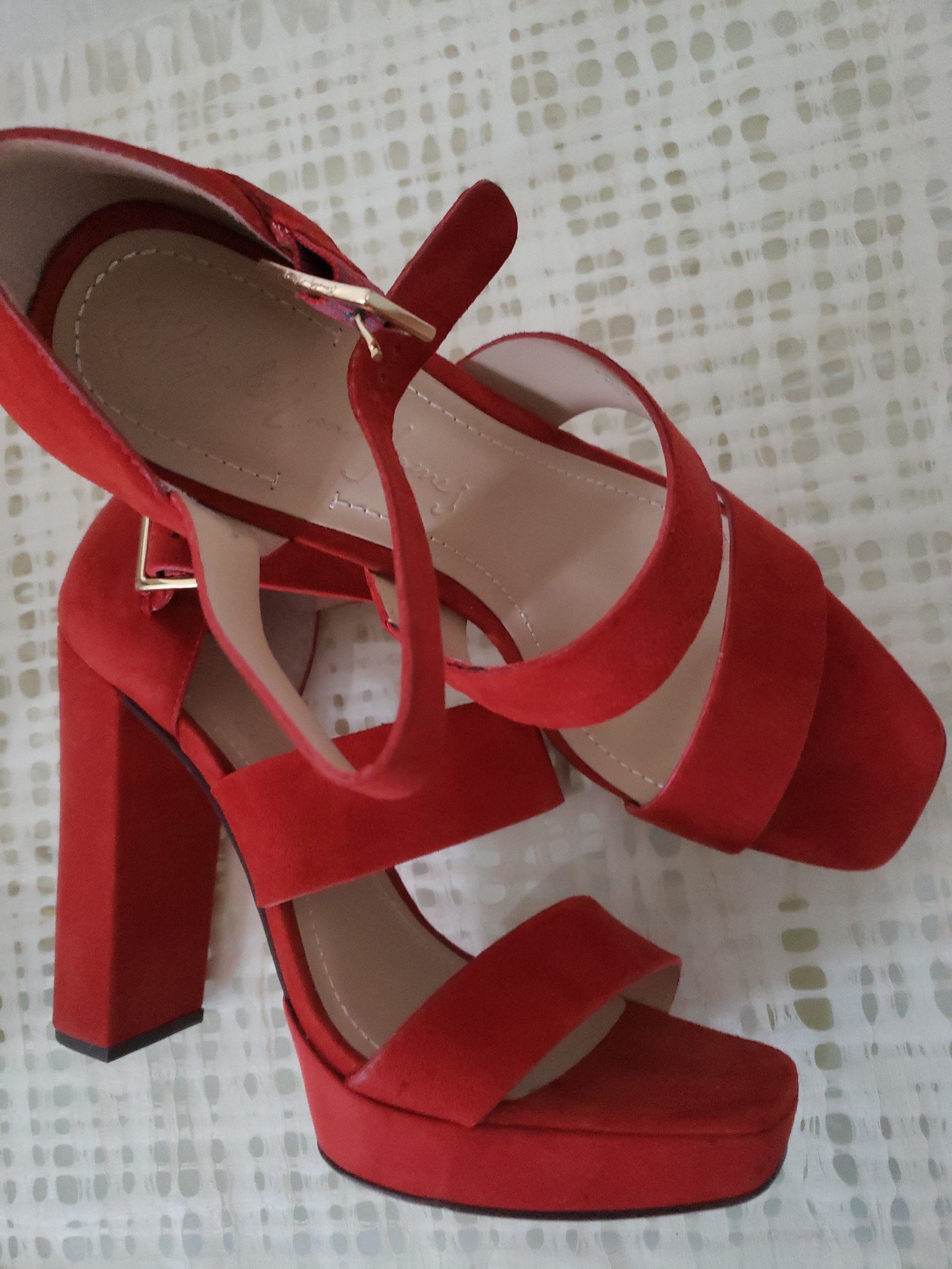 Elizabeth and James red suede sandals