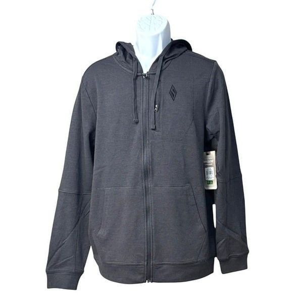 Skechers Go Lounge Men's Go Knit Pique Full Zip Hoodie, Heather Charcoal, XL