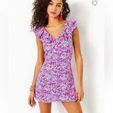Lilly Pulitzer Linwood Romper Aura Pink Baby Bloomer