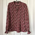 MARIE PHILIPPE pleated floral printed long sleeve blouse size 40 (L)