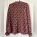 MARIE PHILIPPE pleated floral printed long sleeve blouse size 40 (L)